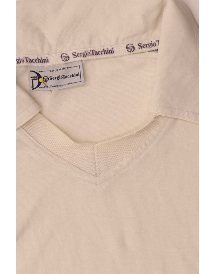 Tricou polo pentru bărbați Sergio Tacchini XL, alb, bloc de culoare