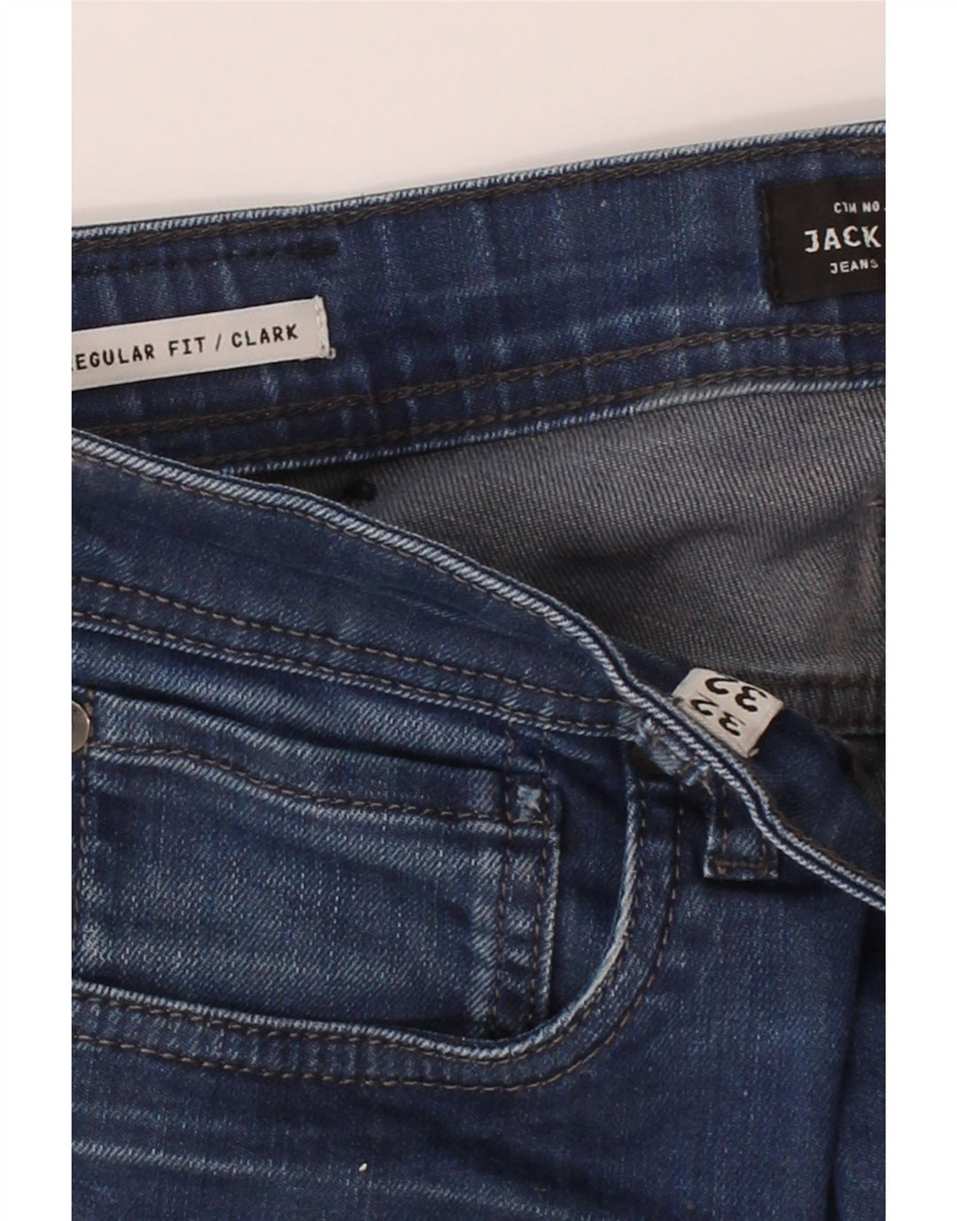 JACK & JONES Womens Clark Regular Fit Slim Jeans W32 L32 Blue Cotton Vintage Jack & Jones and Second-Hand Jack & Jones from Messina Hembry 