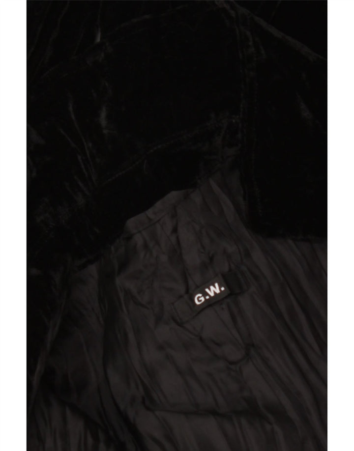 Jachetă pentru femei VINTAGE din catifea cu 3 nasturi UK 18 XL Negru Floral