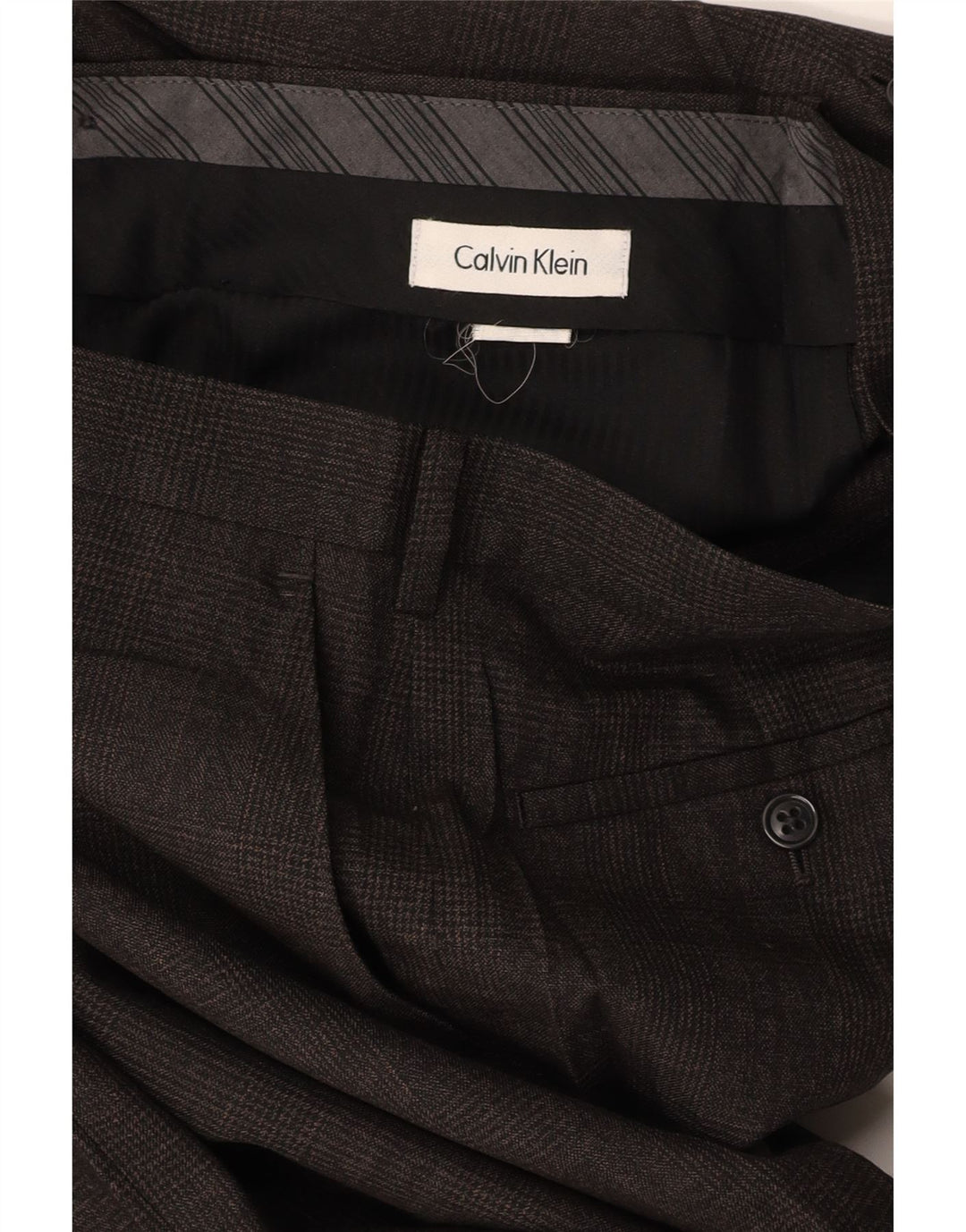 Pantaloni drepți CALVIN KLEIN pentru bărbați L34 L27 Maro Check