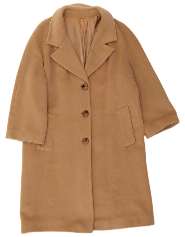 Pardesiu supradimensionat pentru femei Vintage IT 40 Lână Bej Mic