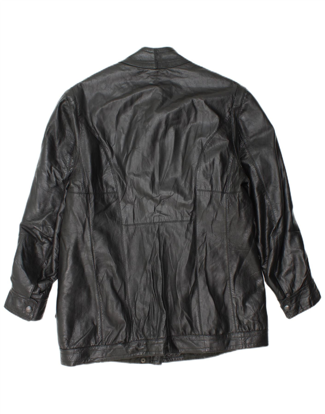 Jachetă de piele vintage pentru femei UK 14 Medium Black