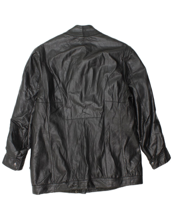 Jachetă de piele vintage pentru femei UK 14 Medium Black