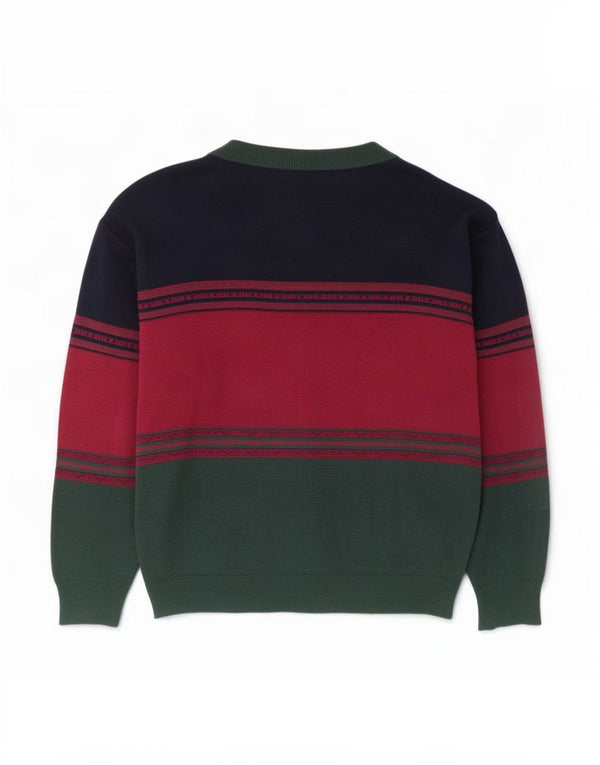 Pulover Cardigan Vintage pentru bărbați IT 50 Lână color bloc verde mediu