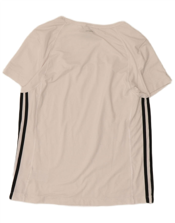Top tricou Adidas pentru femei UK 12/14 Medium White Colorblock Poliester