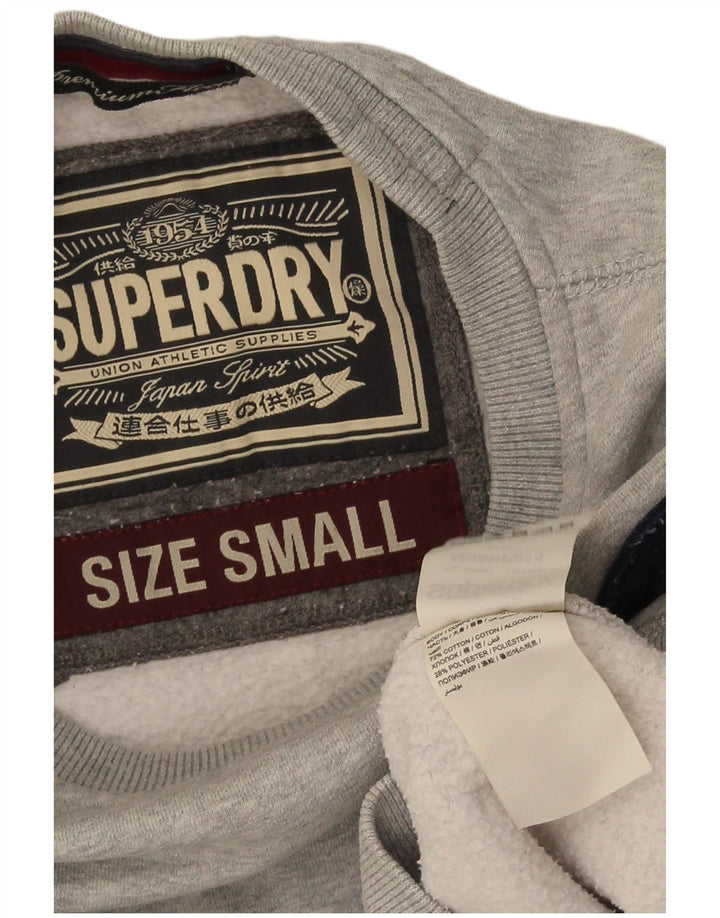 Pulover grafic Superdry pentru bărbați, bumbac cu pete mici, gri
