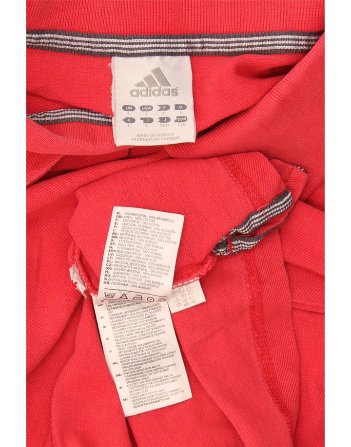 Tricou polo pentru bărbați Adidas, mare, roșu, bumbac