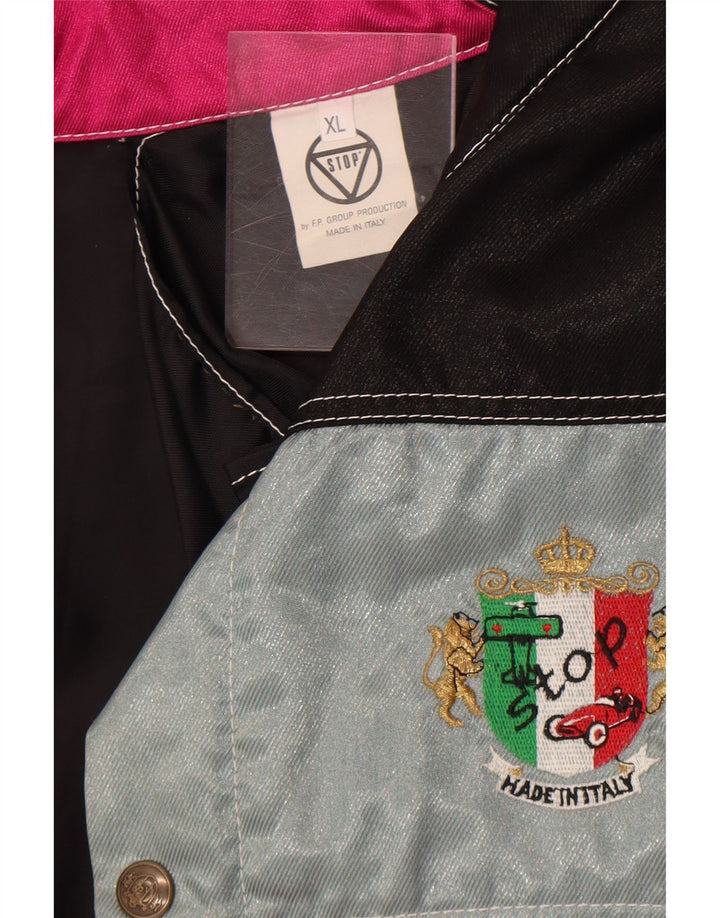 Jachetă vintage pentru bărbați UK 42 XL roz din poliamidă color bloc