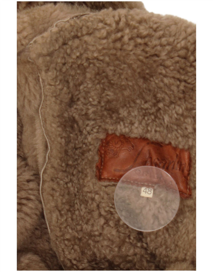 SHEARLING Palton din shearling cu glugă pentru femei IT 48 XL maro