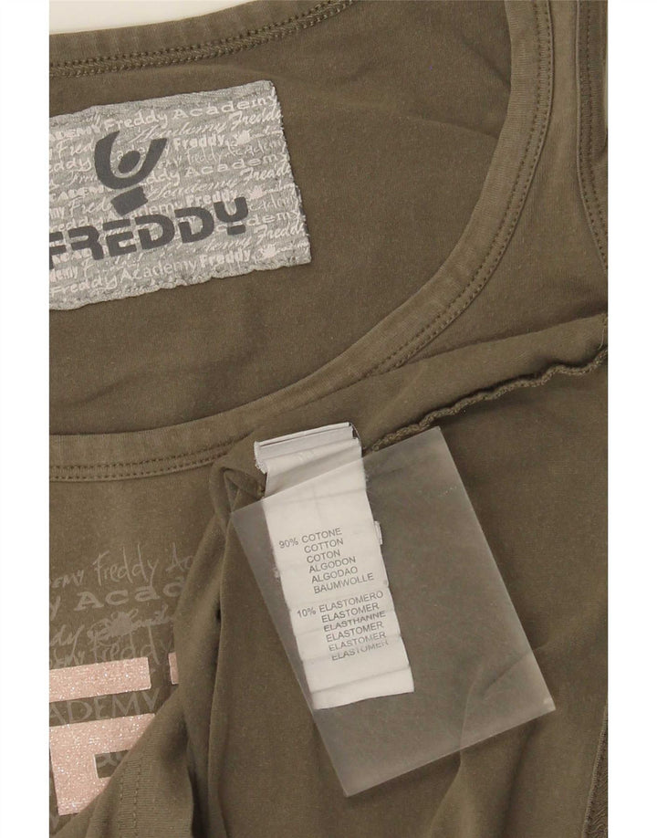 Top cu vestă cu grafică Freddy pentru femei IT 46/48 mare bumbac kaki