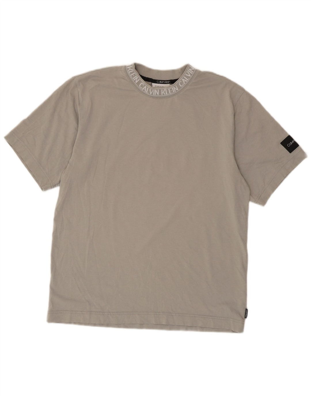 Tricou grafic Calvin Klein pentru bărbați Top din bumbac gri mediu