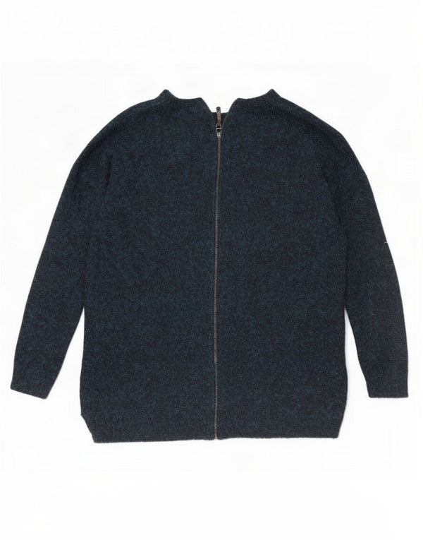Pulover cardigan supradimensionat pentru femei Topshop UK 10 mic albastru acrilic cu pături