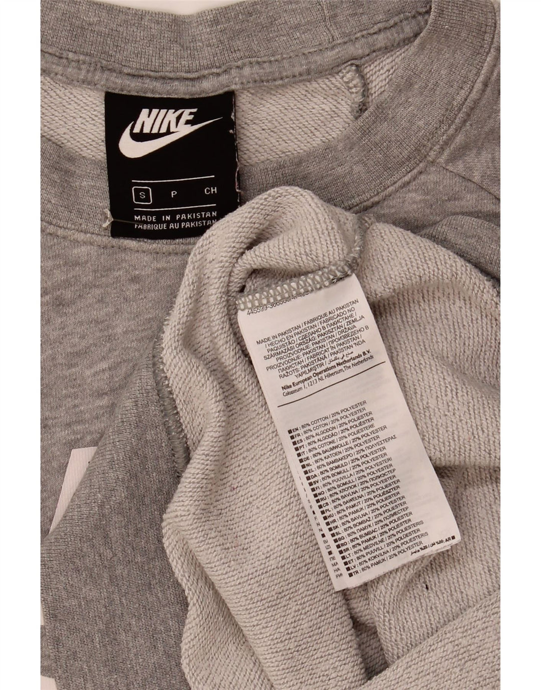 Pulover cu grafic supradimensionat Nike pentru femei UK 10 mic, gri, pete