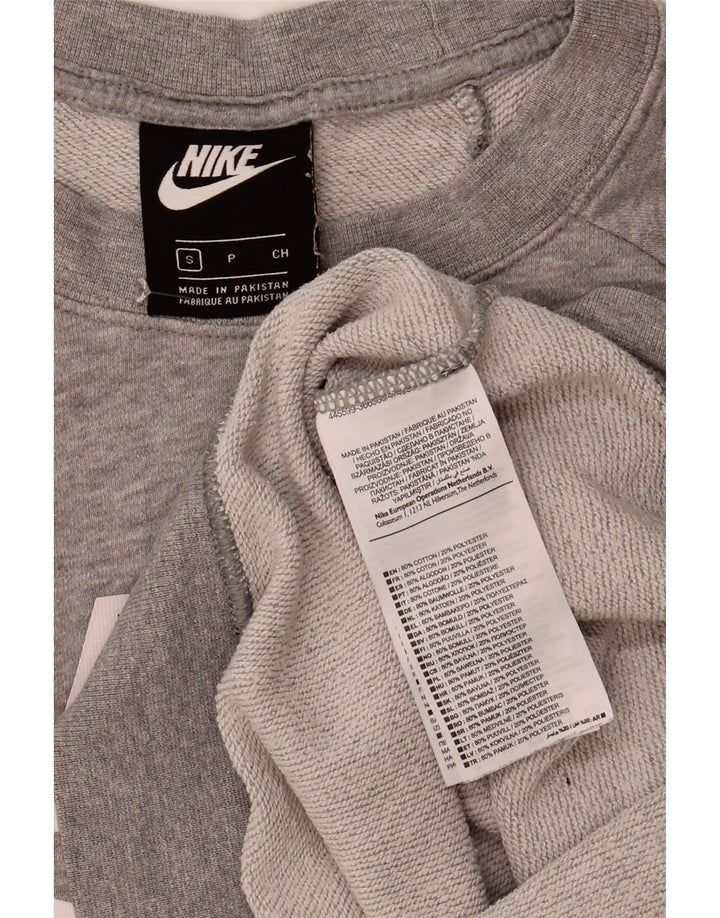 Pulover cu grafic supradimensionat Nike pentru femei UK 10 mic, gri, pete