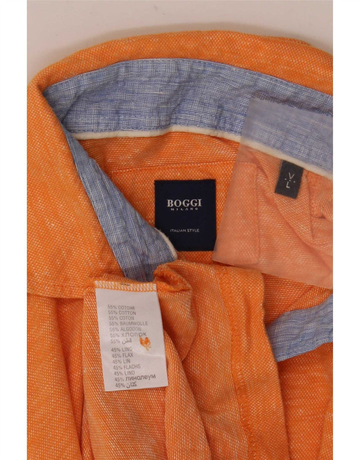 Tricou polo Boggi pentru bărbați, mare portocaliu, bumbac cu pete
