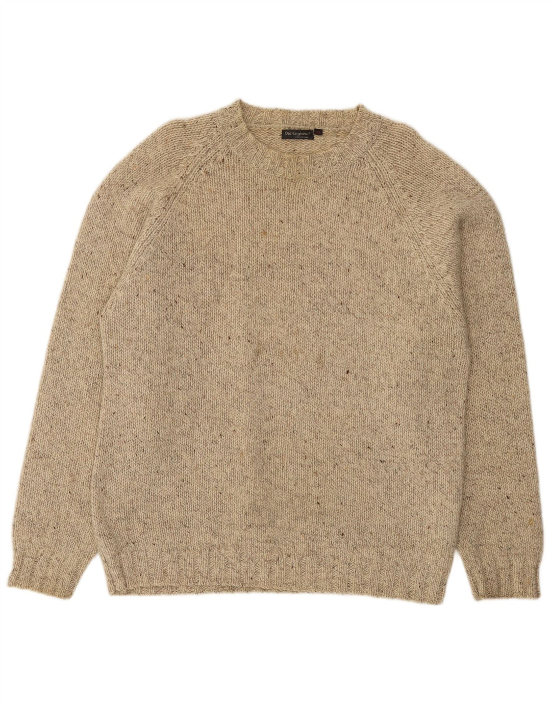 Pulover pentru bărbați Old England cu gât roșu, XL, bej, lână nouă cu pete