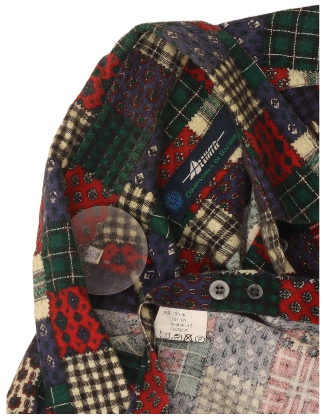 Cămașă de flanel pentru bărbați Azzurra Mărimea 15 3/4 40 Medium, multicoloră, mozaic