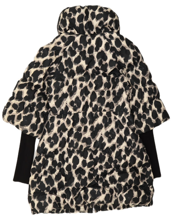 Palton căptușit pentru femei Karen Millen UK 12 Medium Black Animal Print Poliester