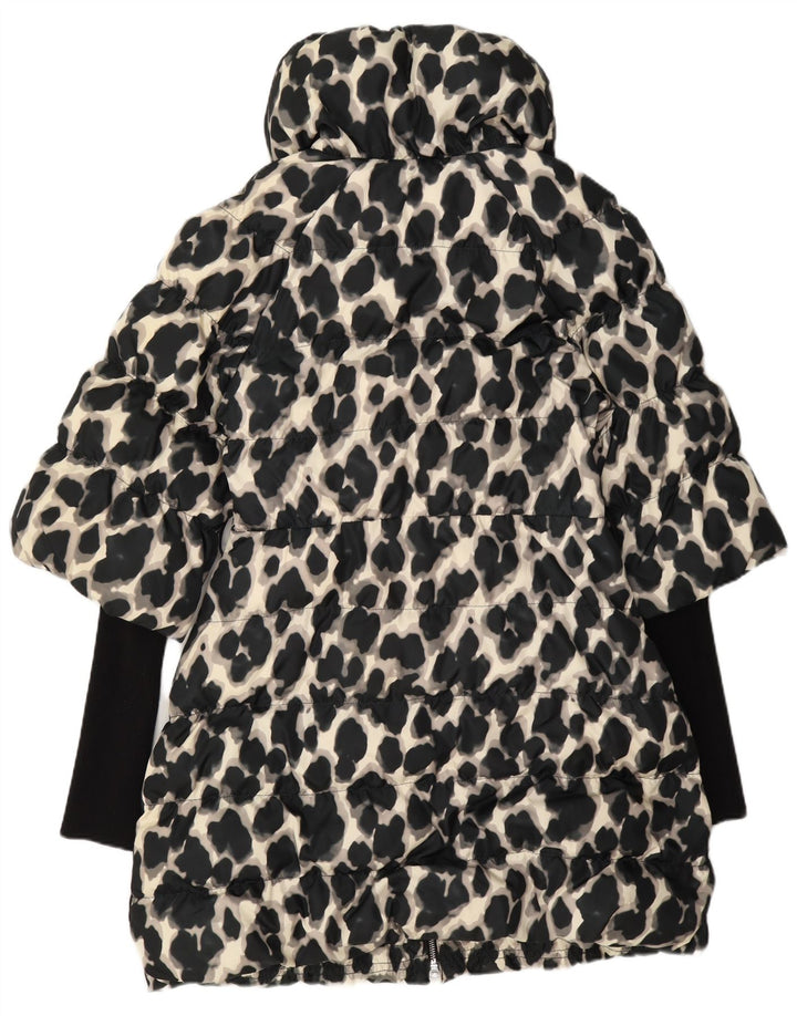 Palton căptușit pentru femei Karen Millen UK 12 Medium Black Animal Print Poliester