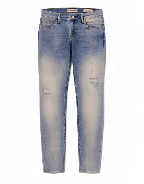 Guess Blugi pentru femei Marylin Distressed Low Skinny W28 L28 Blue Bumbac