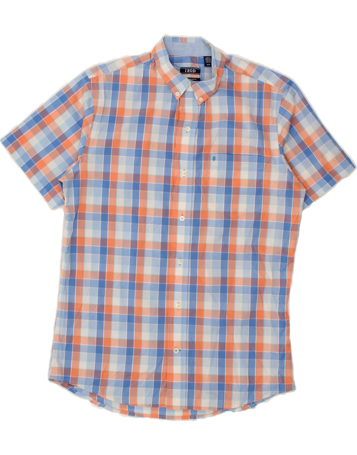 IZOD Mens Short Sleeve Shirt Small Blue Check Cotton Vintage Izod and Second-Hand Izod from Messina Hembry 