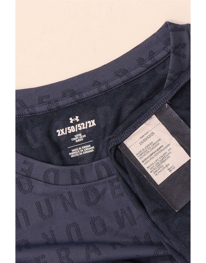 Tricou grafic pentru bărbați Under Armour Top 2XL poliester bleumarin