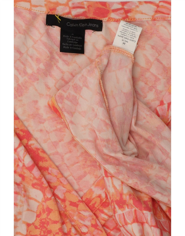 CALVIN KLEIN JEANS Rochie teacă pentru femei UK 14 Medium Red Geometric