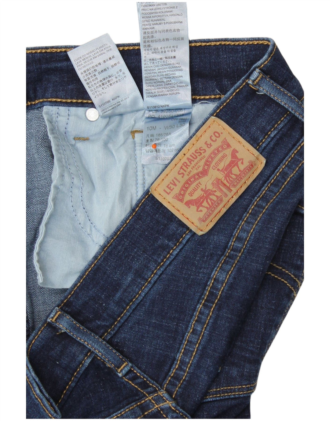 Blugi drepti pentru femei LEVI'S Classic Fit US 10 Large W30 L30 Bleumarin