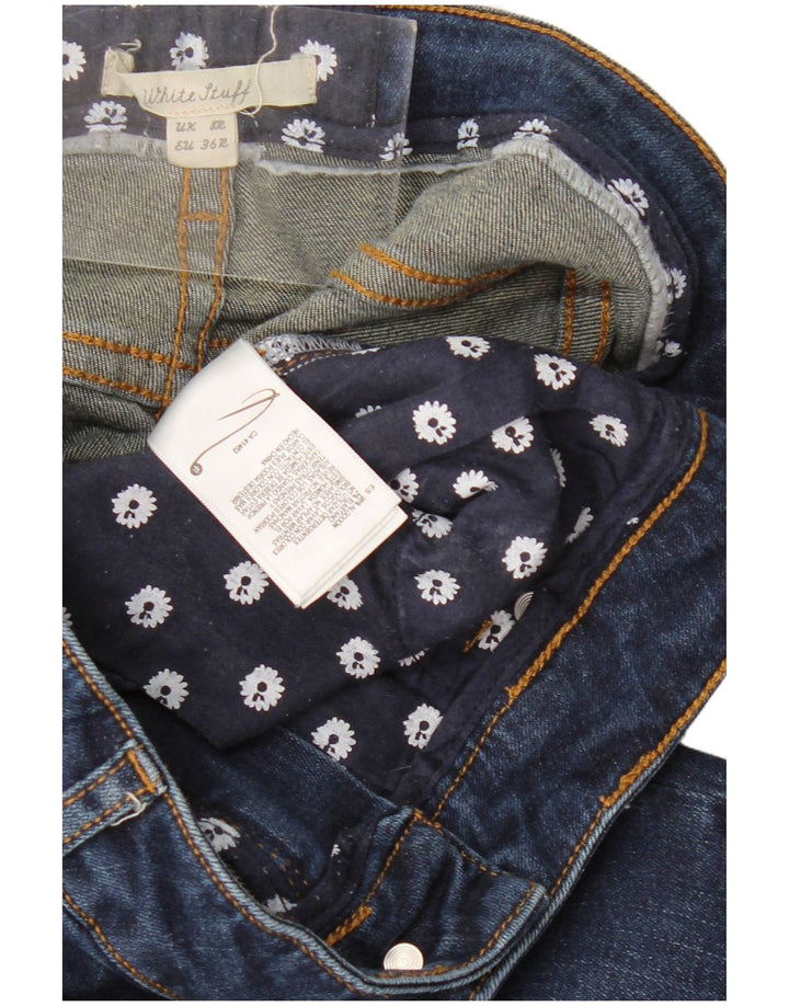 White Stuff Blugi drepti pentru femei UK 12 Medium W28 L30 Bumbac bleumarin