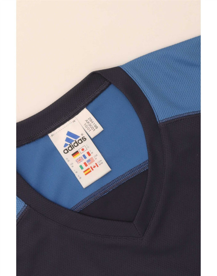 Adidas pentru bărbați Climalite Graphic Top cu mânecă lungă, mediu, bleumarin, color block