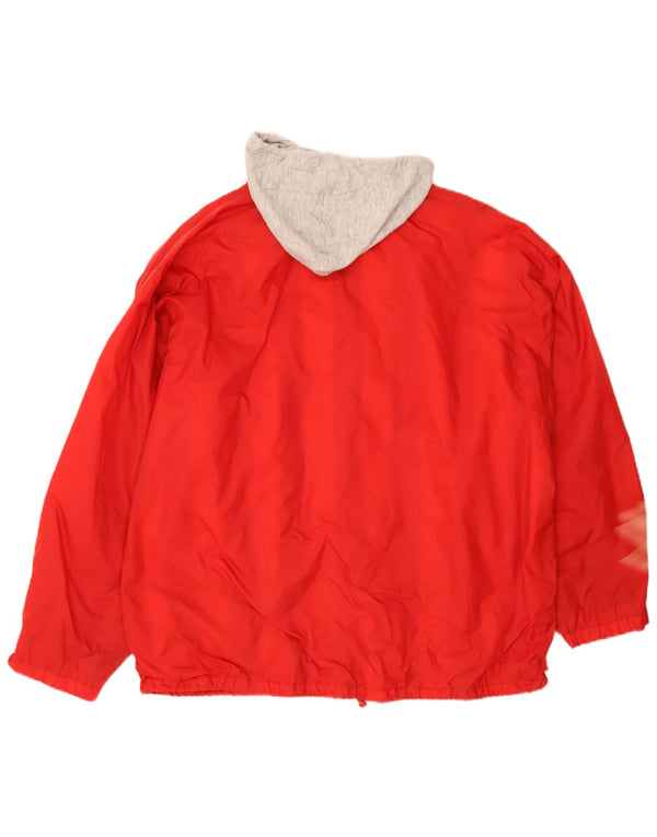 Jachetă de ploaie cu glugă cu glugă vintage pentru bărbați UK 42 XL, roșu, retro