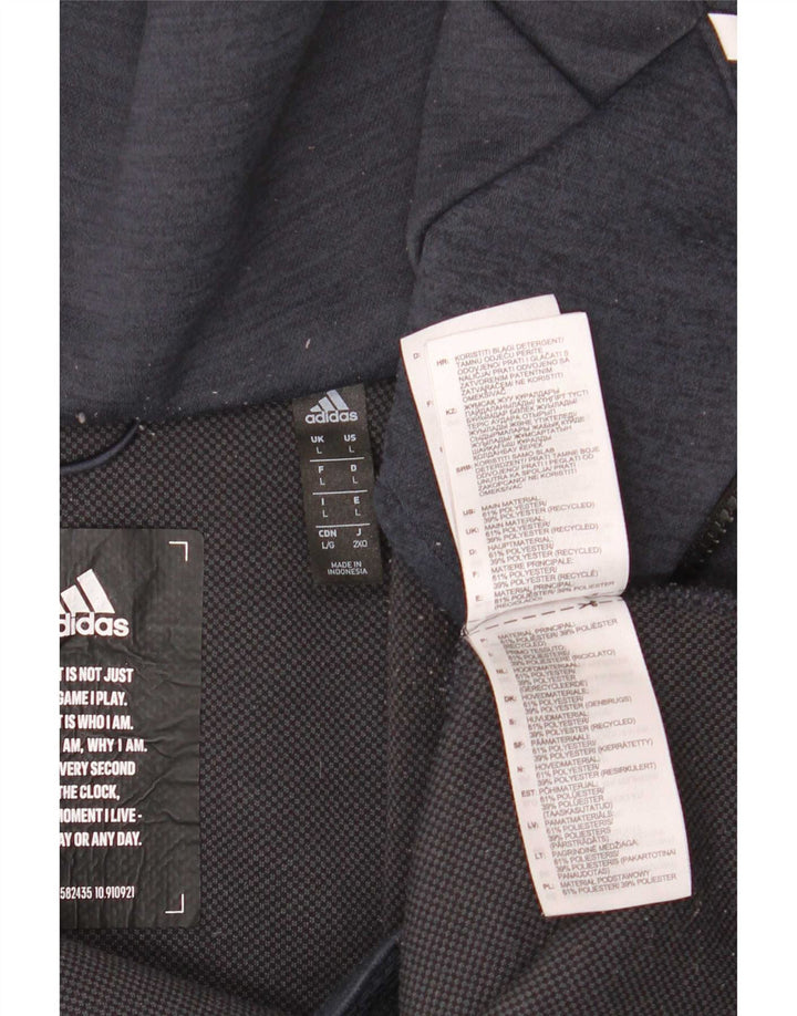 Jachetă de top pentru trening cu glugă pentru bărbați Adidas, mare, albastru, poliester