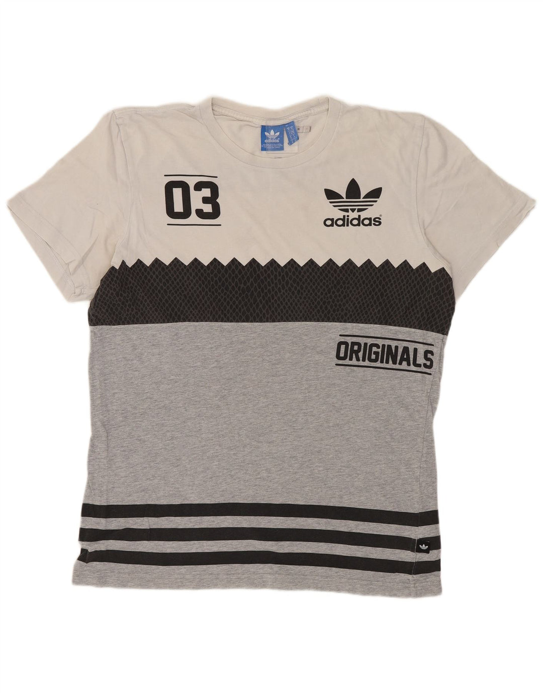 Tricou grafic ADIDAS Originals pentru bărbați Top, gri mediu, bumbac color bloc