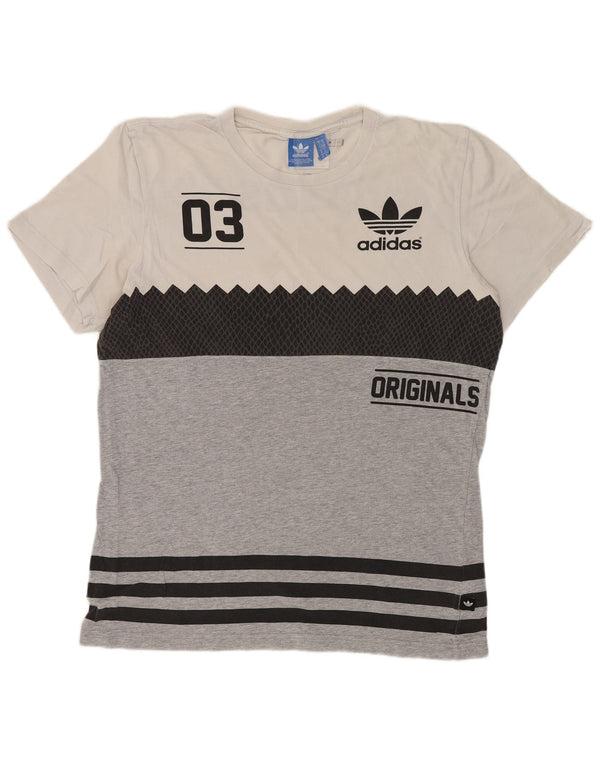 Tricou grafic ADIDAS Originals pentru bărbați Top, gri mediu, bumbac color bloc