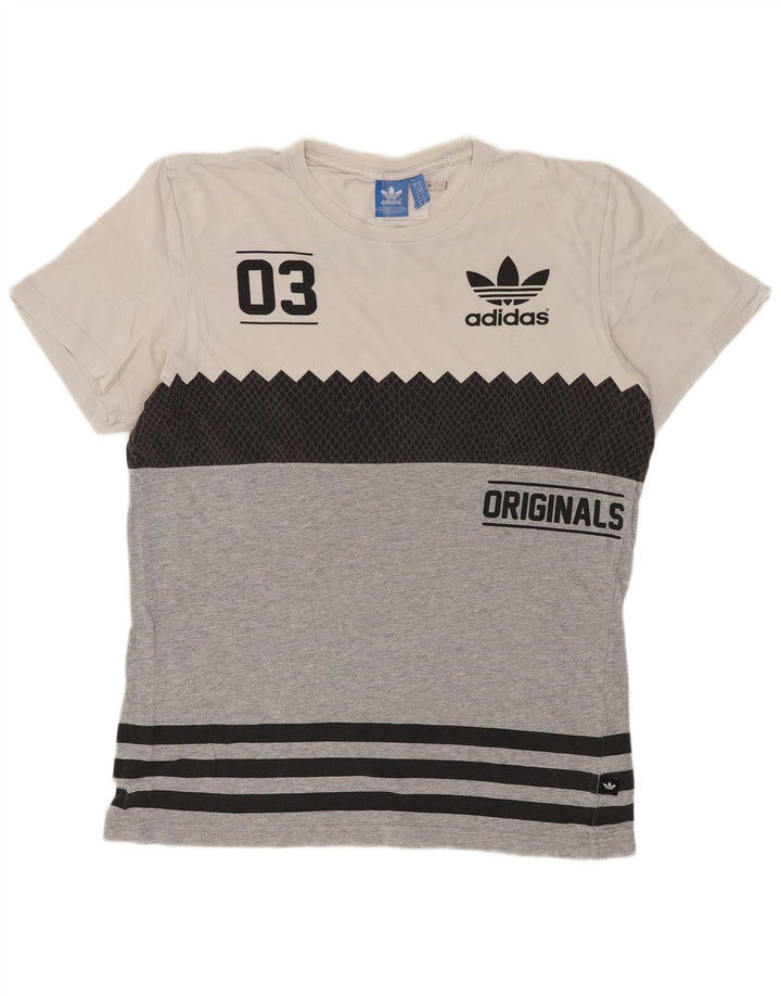 Tricou grafic ADIDAS Originals pentru bărbați Top, gri mediu, bumbac color bloc