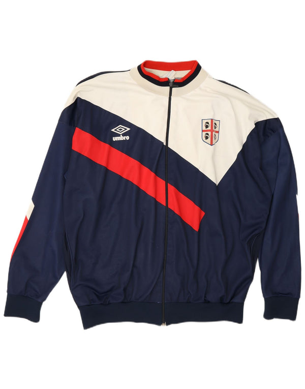 Umbro Mens Cagliari 1990-1991 Trening Top Jacket Mare Bleumarin