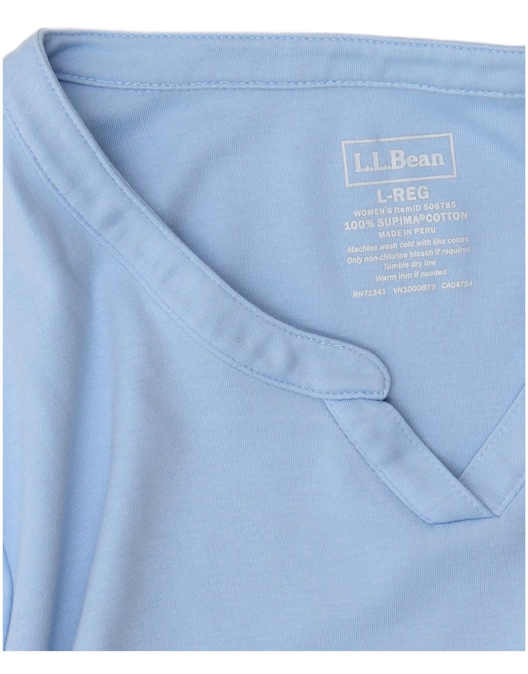 Tricou pentru femei L.L.Bean Top UK 16 Large Blue Bumbac