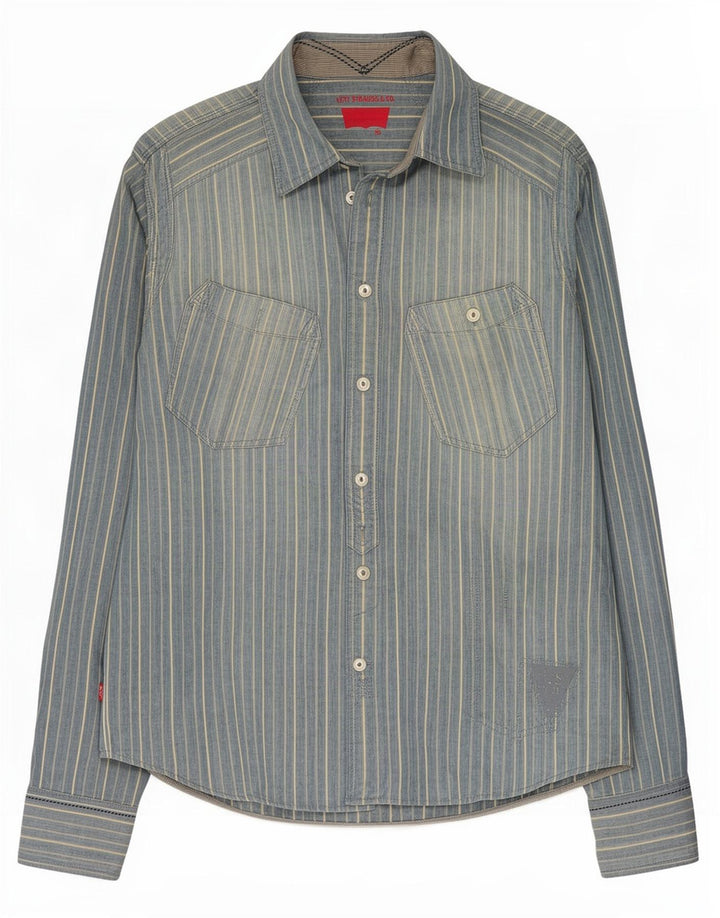 Cămașă Levi's pentru bărbați, bumbac cu dungi albastre medii