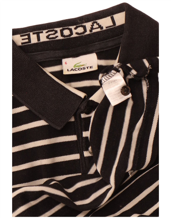 Tricou polo pentru bărbați LACOSTE Mărimea 6 XL bumbac cu dungi negre