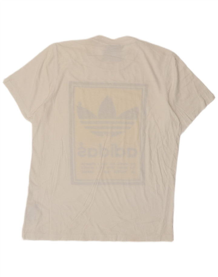 Tricou grafic ADIDAS pentru bărbați Top mediu din bumbac alb