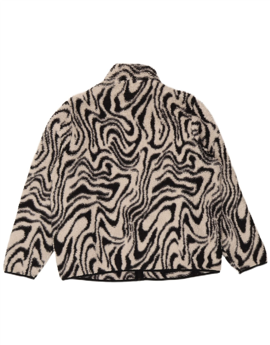 Jachetă din lână supradimensionată pentru femei, vintage, cu model abstract, UK 18 XL, negru