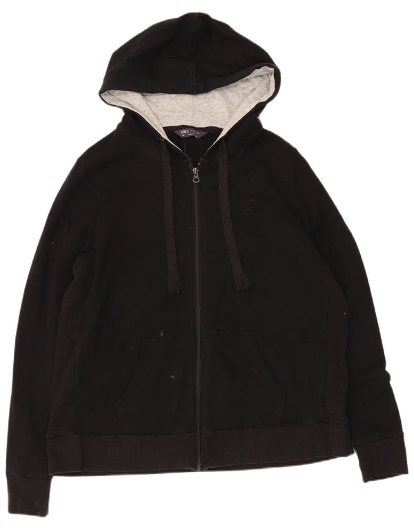Pulover pentru femei Marks & Spencer, cu fermoar, bumbac negru UK 20 2XL