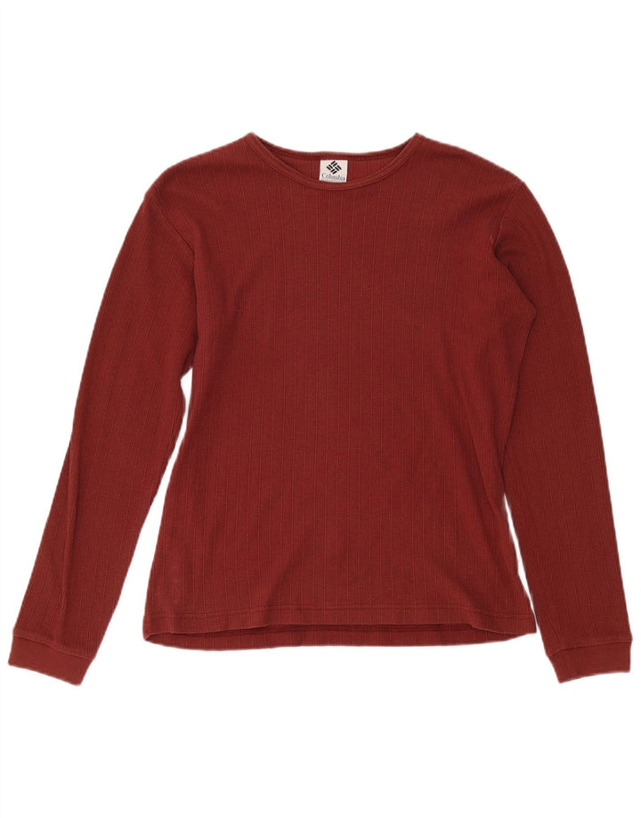 COLUMBIA Top pentru femei cu mânecă lungă UK 14 Medium Burgundy Bumbac