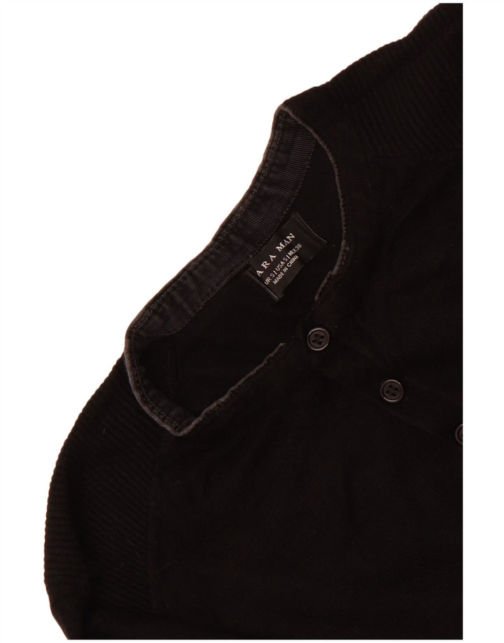 Pulover pentru bărbați Zara, cu gât crew, mic, negru