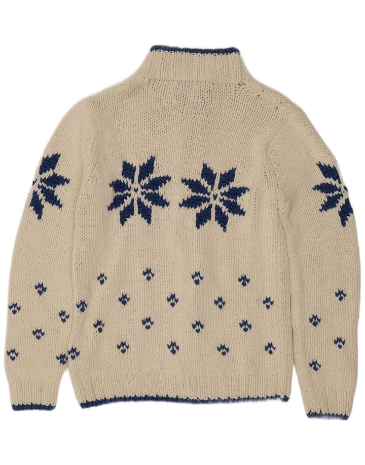 Pulover cardigan pentru bărbați Marlboro Classics, mediu alb deschis, fair isle retro