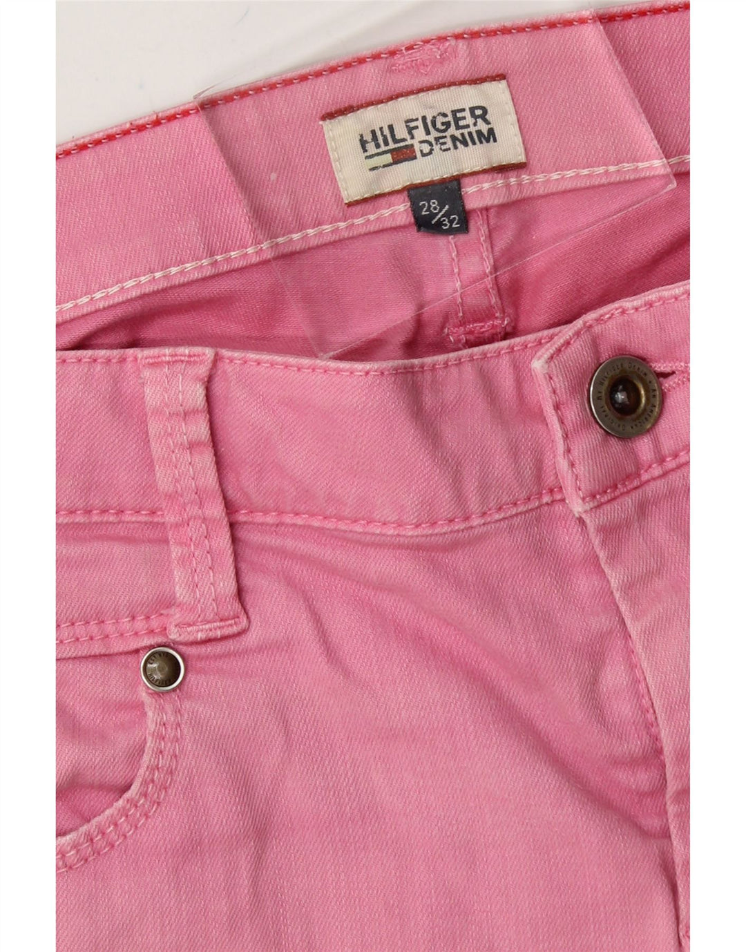 TOMMY HILFIGER Womens Slim Jeans W32 L26 Pink Vintage Tommy Hilfiger and Second-Hand Tommy Hilfiger from Messina Hembry 