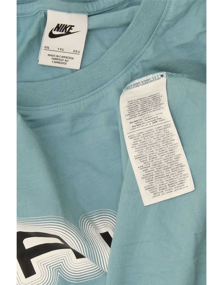 Tricou grafic pentru bărbați Nike Top 2XL, bumbac albastru