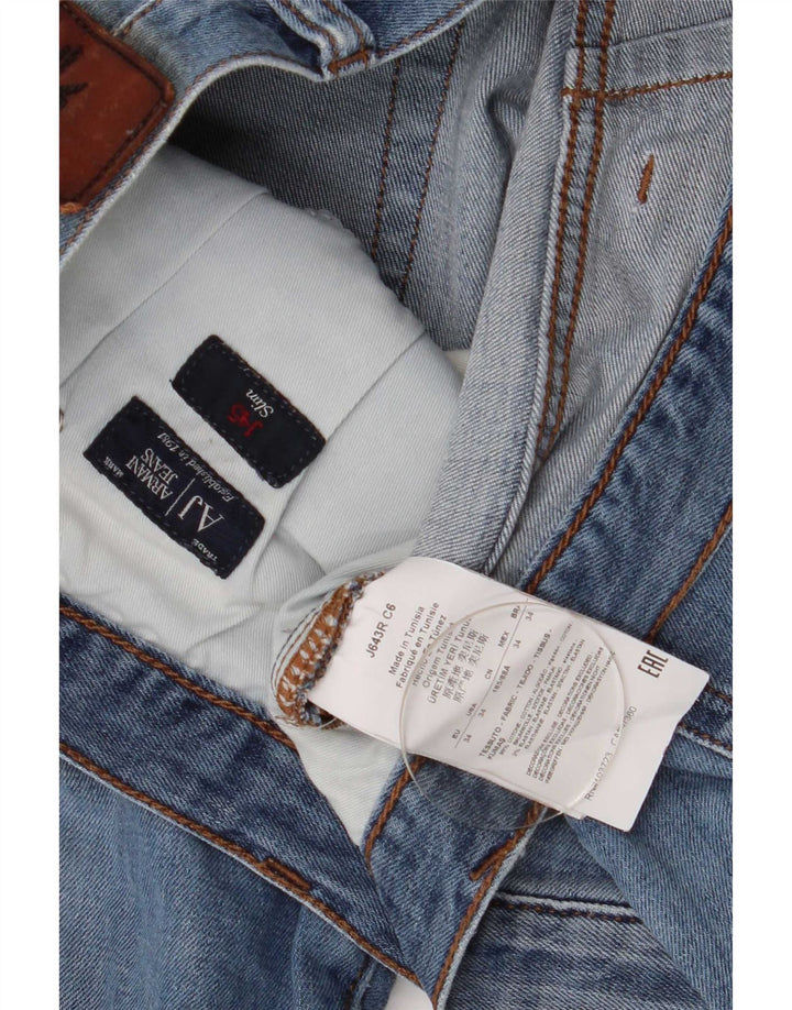 Blugi slim pentru bărbați Armani W34 L30 Bumbac albastru