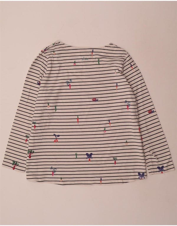 Joules Top grafic pentru femei cu mânecă lungă UK 22 3XL bumbac cu dungi albe