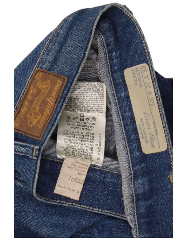 DIESEL Blugi evazați super subțiri pentru femei Livier-flare cu talie joasă W27 L32 albastru